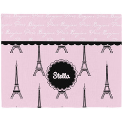 Paris & Eiffel Tower Woven Fabric Placemat - Twill w/ Name or Text