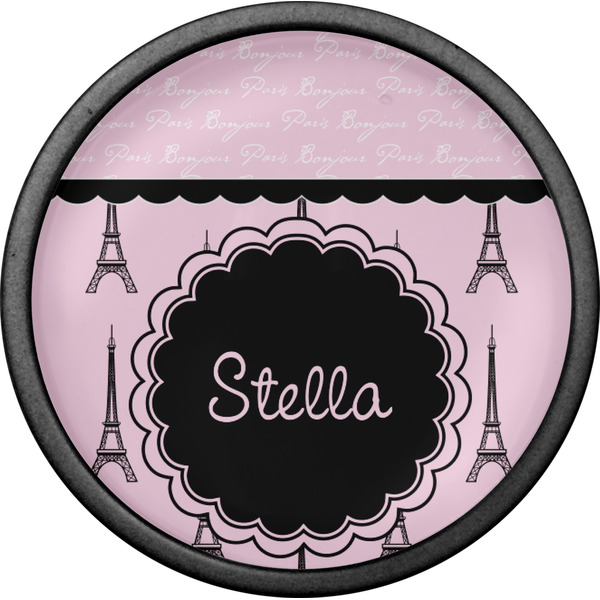 Paris & Eiffel Tower Cabinet Knob - Black - Front