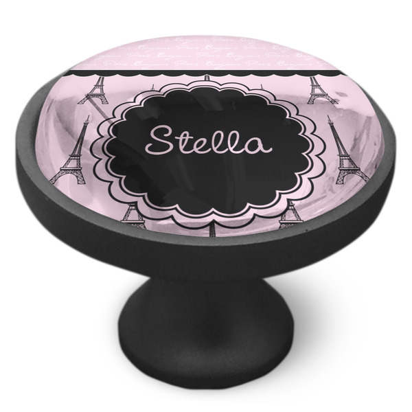 Paris & Eiffel Tower Cabinet Knob - Black - Side