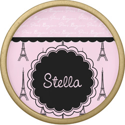 Paris & Eiffel Tower Cabinet Knob - Gold (Personalized)