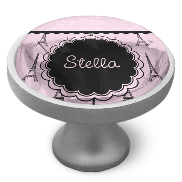 Paris & Eiffel Tower Cabinet Knob - Nickel - Side
