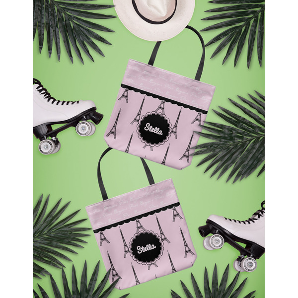 Paris & Eiffel Tower Canvas Tote Lifestyle Front and Back