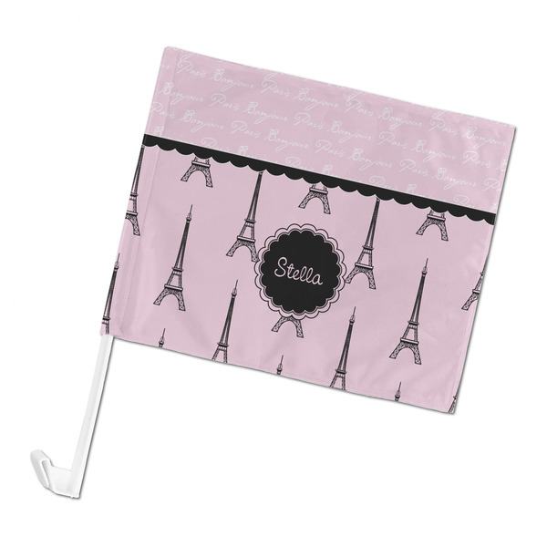 Custom Paris & Eiffel Tower Car Flag - Large (Personalized)