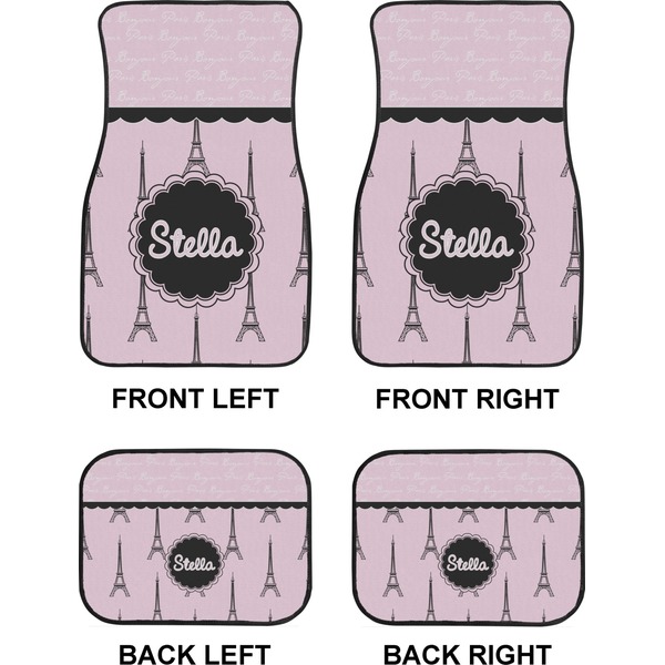 Paris & Eiffel Tower Car Floor Mats Set (2F + 2B)