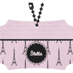 Paris & Eiffel Tower Rear View Mirror Ornament (Personalized)