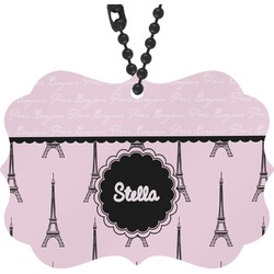 Paris & Eiffel Tower Rear View Mirror Charm (Personalized)