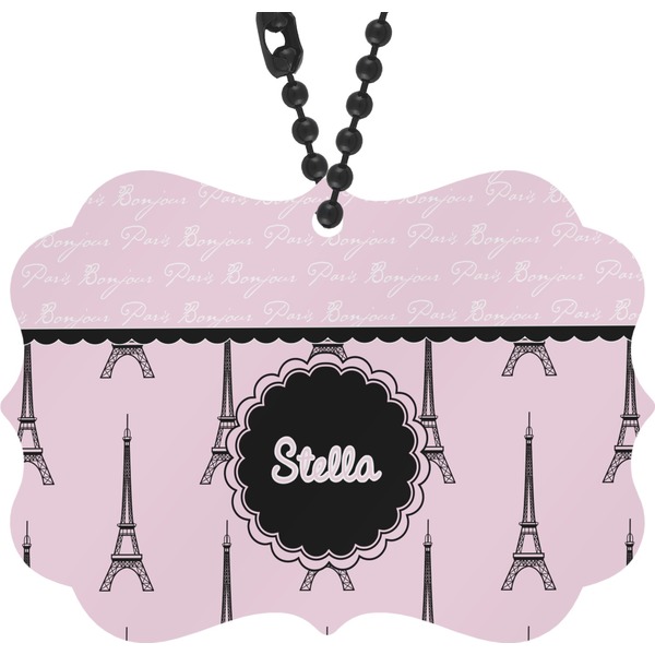 Custom Paris & Eiffel Tower Rear View Mirror Decor (Personalized)