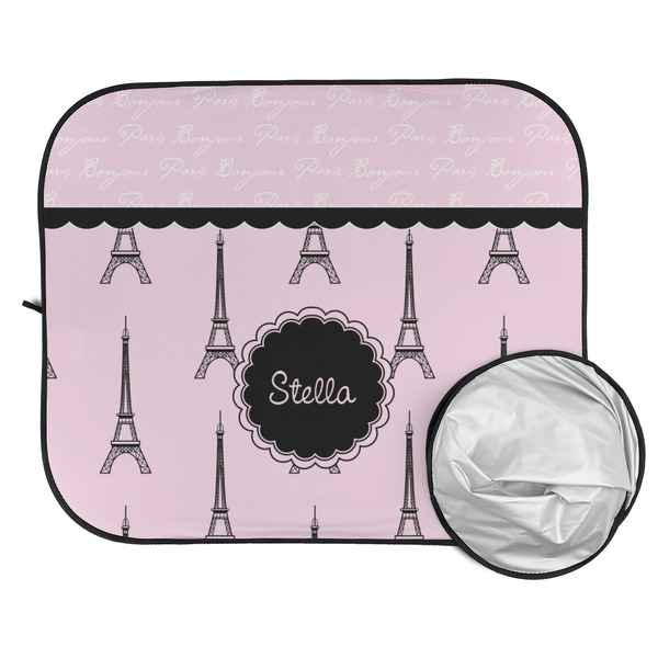 Paris & Eiffel Tower Car Sun Shades - FOLDED & UNFOLDED