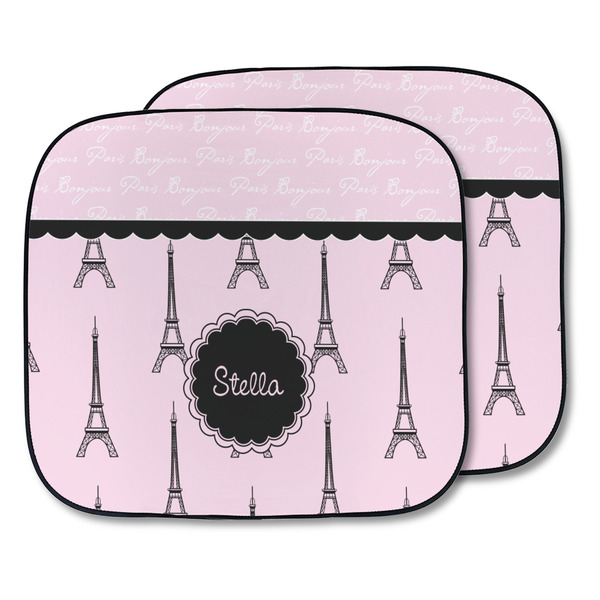 Custom Paris & Eiffel Tower Car Sun Shade - Two Piece (Personalized)