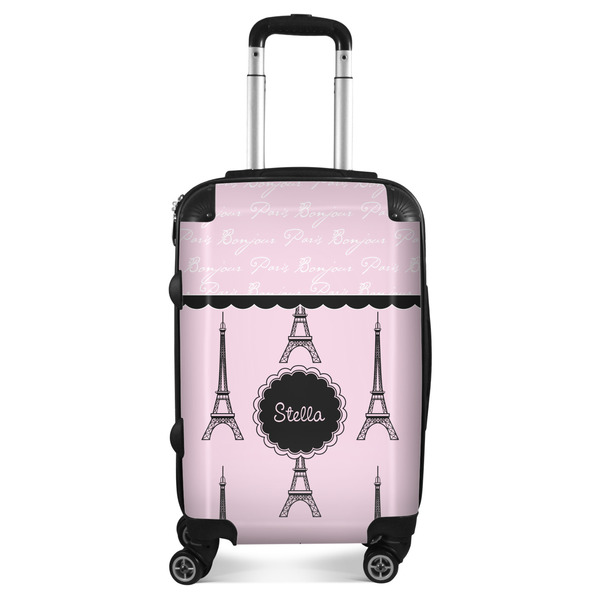 Custom Paris & Eiffel Tower Suitcase - 20" Carry On (Personalized)