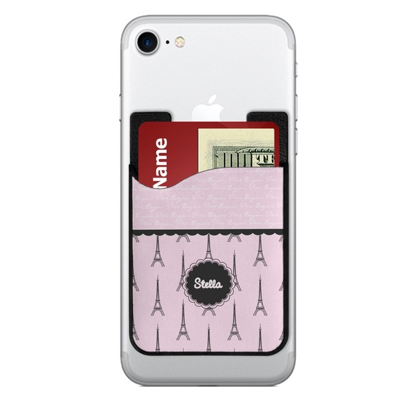Custom Paris & Eiffel Tower 2-in-1 Cell Phone Credit Card Holder & Screen Cleaner (Personalized)