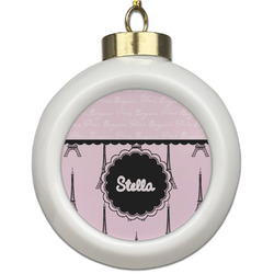 Paris & Eiffel Tower Ceramic Ball Ornament (Personalized)