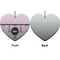 Paris & Eiffel Tower Ceramic Flat Ornament - Heart Front & Back (APPROVAL)