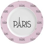 Paris & Eiffel Tower Ceramic Dinner Plates (Set of 4)