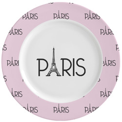 Paris & Eiffel Tower Ceramic Dinner Plates (Set of 4)