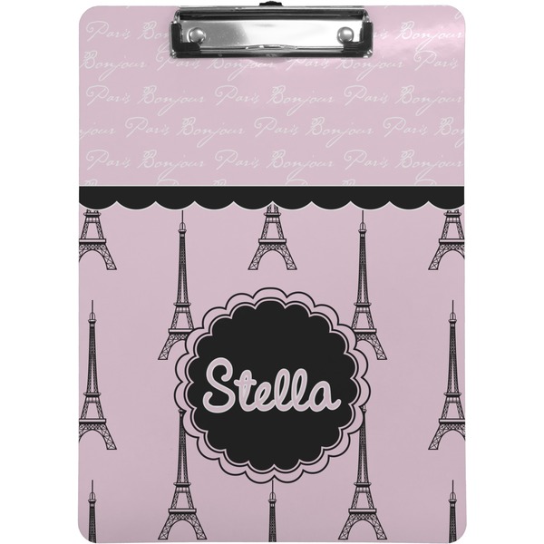 Custom Paris & Eiffel Tower Clipboard (Letter Size) (Personalized)
