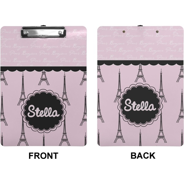 Paris & Eiffel Tower Clipboard (Letter) (Front + Back)