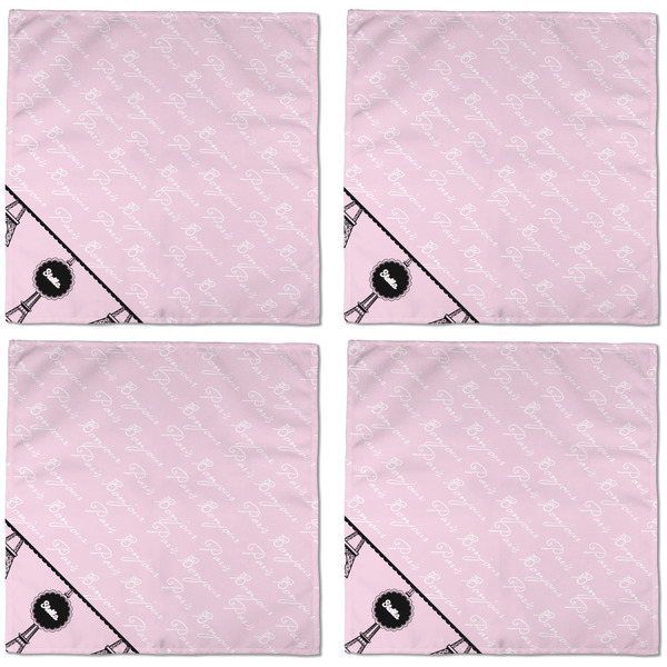 Paris & Eiffel Tower Cloth Napkins - Personalized Dinner (APPROVAL) Set of 4