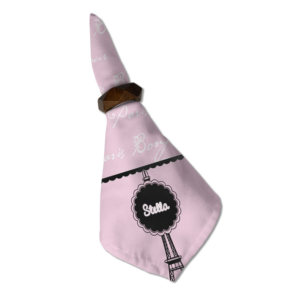 Paris & Eiffel Tower Cloth Napkins - Personalized Dinner (Folded in Ring) (MAIN)