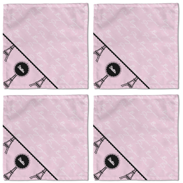 Paris & Eiffel Tower Cloth Napkins - Personalized Lunch (APPROVAL) Set of 4
