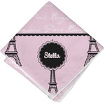 Paris & Eiffel Tower Cloth Cocktail Napkin - Single w/ Name or Text
