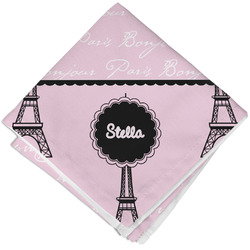Paris & Eiffel Tower Cloth Cocktail Napkin - Single w/ Name or Text