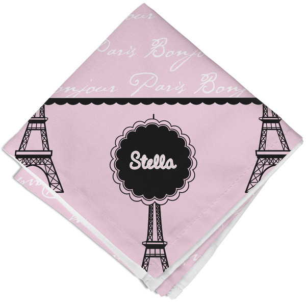Paris & Eiffel Tower Cloth Napkins - Personalized Lunch (Folded Four Corners)