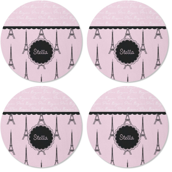 Paris & Eiffel Tower Coaster Round Rubber Back - Apvl