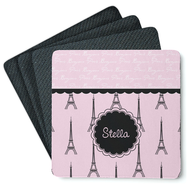 Paris & Eiffel Tower Coaster Rubber Back - Main