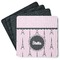 Paris & Eiffel Tower Square Rubber Backed Coasters - Set of 4 (Personalized)