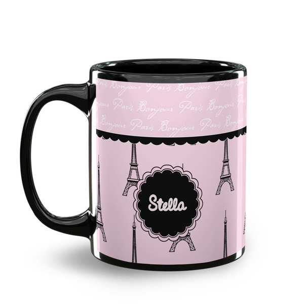 Paris & Eiffel Tower Coffee Mug - 11 oz - Black