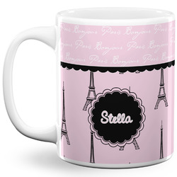 Paris & Eiffel Tower 11 Oz Coffee Mug - White (Personalized)