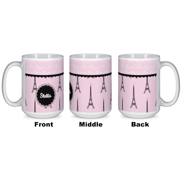 Paris & Eiffel Tower Coffee Mug - 15 oz - White APPROVAL