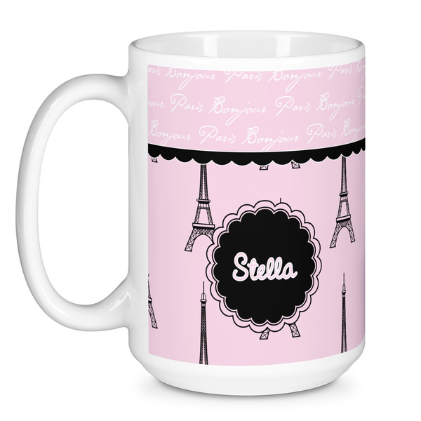 Paris & Eiffel Tower Coffee Mug - 15 oz - White
