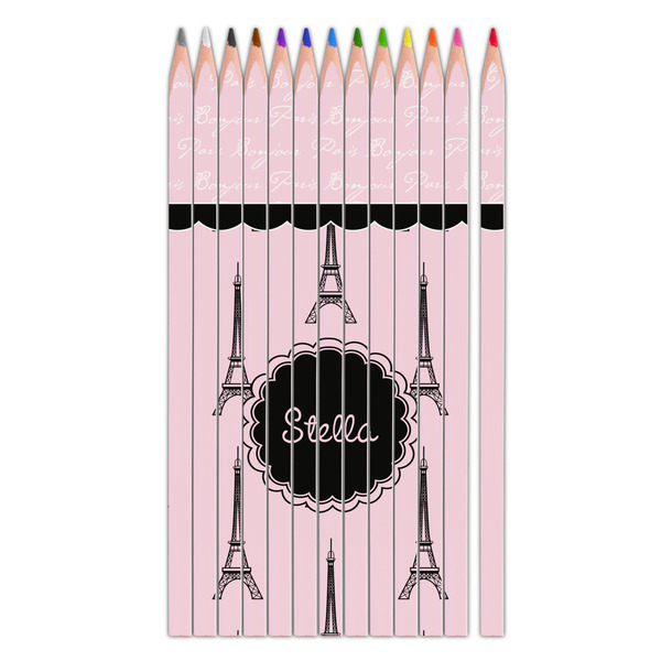 Custom Paris & Eiffel Tower Colored Pencils (Personalized)