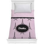 Paris & Eiffel Tower Comforter - Twin XL (Personalized)