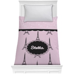 Paris & Eiffel Tower Comforter - Twin XL (Personalized)
