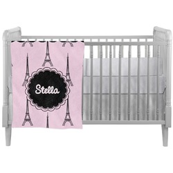 Paris & Eiffel Tower Crib Comforter / Quilt (Personalized)