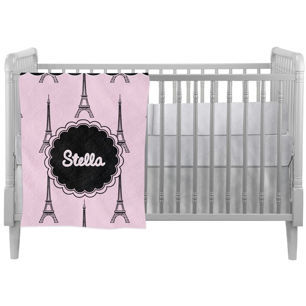 Custom Paris & Eiffel Tower Crib Comforter / Quilt (Personalized)