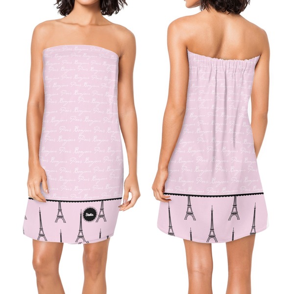 Paris & Eiffel Tower Custom Bath Wrap - Front & Back View