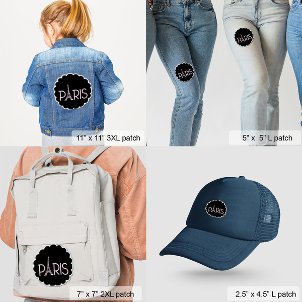 Paris & Eiffel Tower Custom Shape Iron On Patches - LIFESTYLE