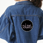 Paris & Eiffel Tower Twill Iron On Patch - Custom Shape - X-Large