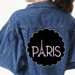 Paris & Eiffel Tower Twill Iron On Patch - Custom Shape - 3XL
