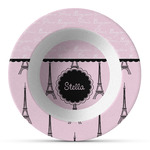 Paris & Eiffel Tower Plastic Bowl - Microwave Safe - Composite Polymer (Personalized)