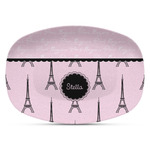 Paris & Eiffel Tower Plastic Platter - Microwave & Oven Safe Composite Polymer (Personalized)