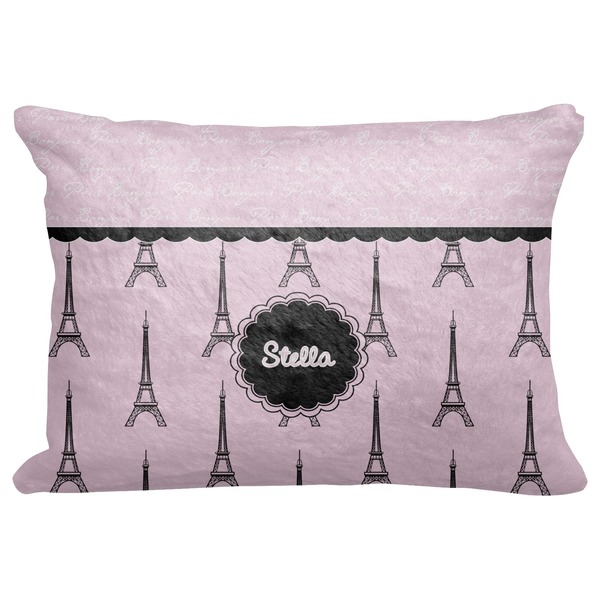 Custom Paris & Eiffel Tower Decorative Baby Pillowcase - 16"x12" (Personalized)