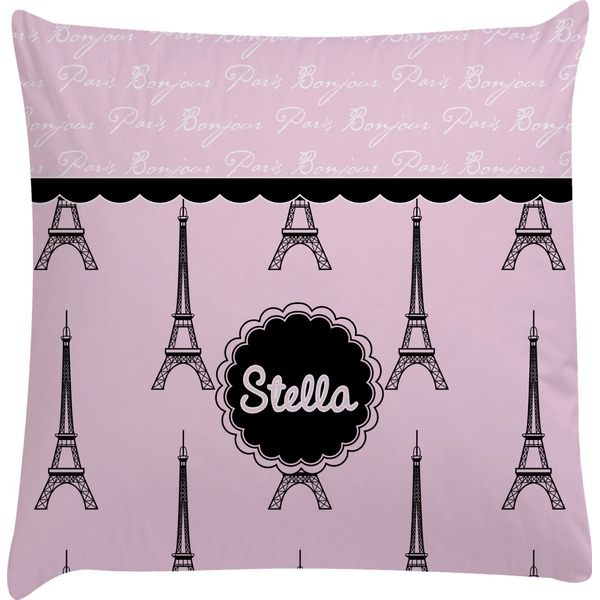 Custom Paris & Eiffel Tower Decorative Pillow Case (Personalized)