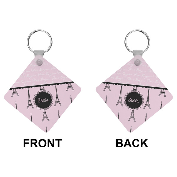 Paris & Eiffel Tower Diamond Keychain (Front + Back)