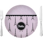 Paris & Eiffel Tower 10" Glass Lunch / Dinner Plates - Single or Set (Personalized)