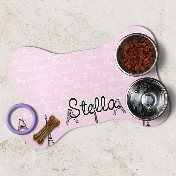 Paris & Eiffel Tower Dog Bone Shaped Mat Lifestyle